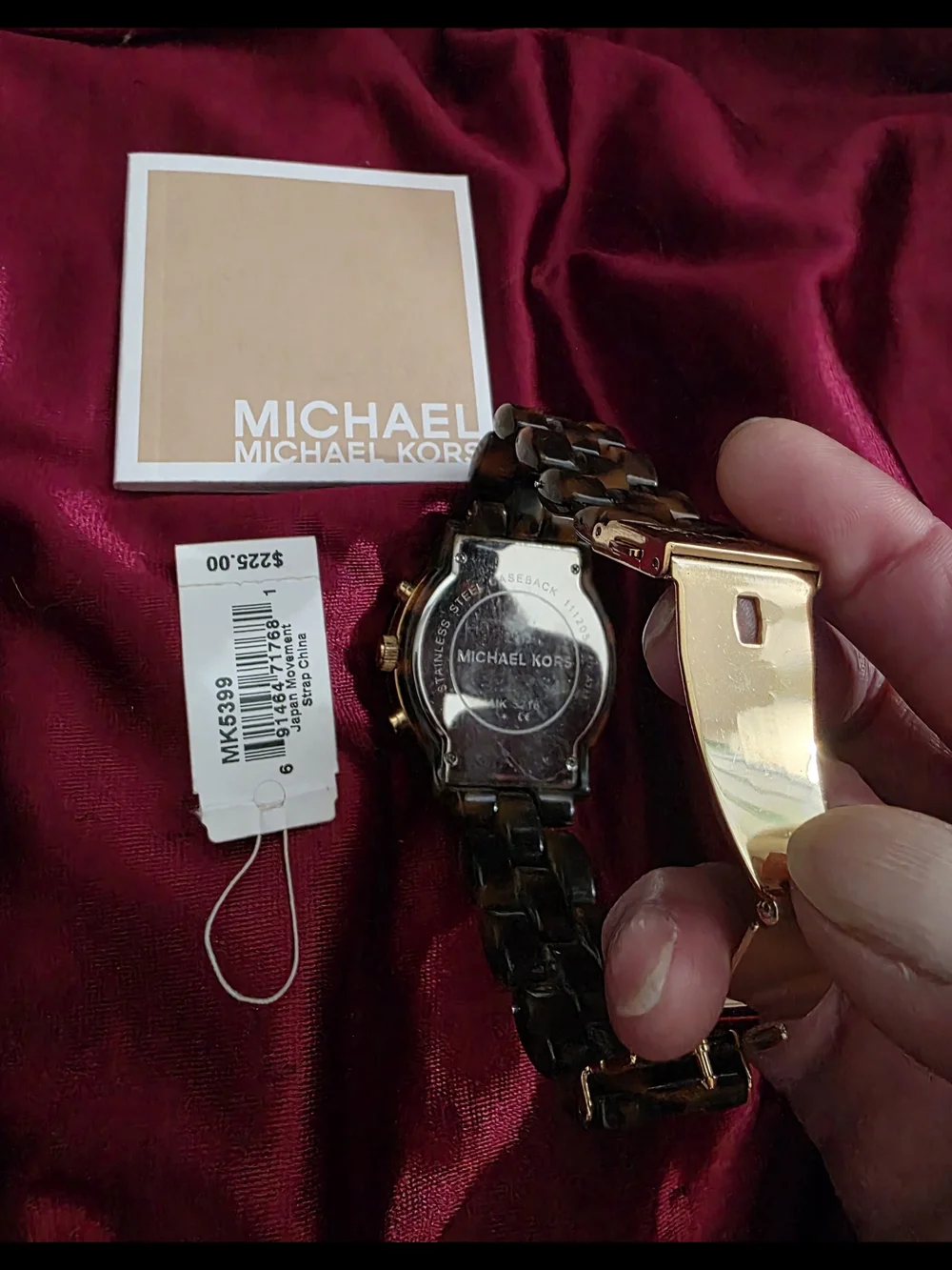 Michael Kors Unisex  Brown Tortoise and Gold Chronograph Watch